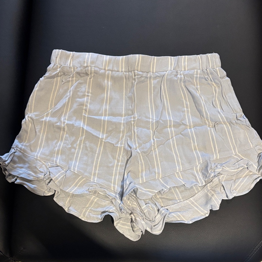 Kendall & Kylie Light blue Striped High Waist Shorts